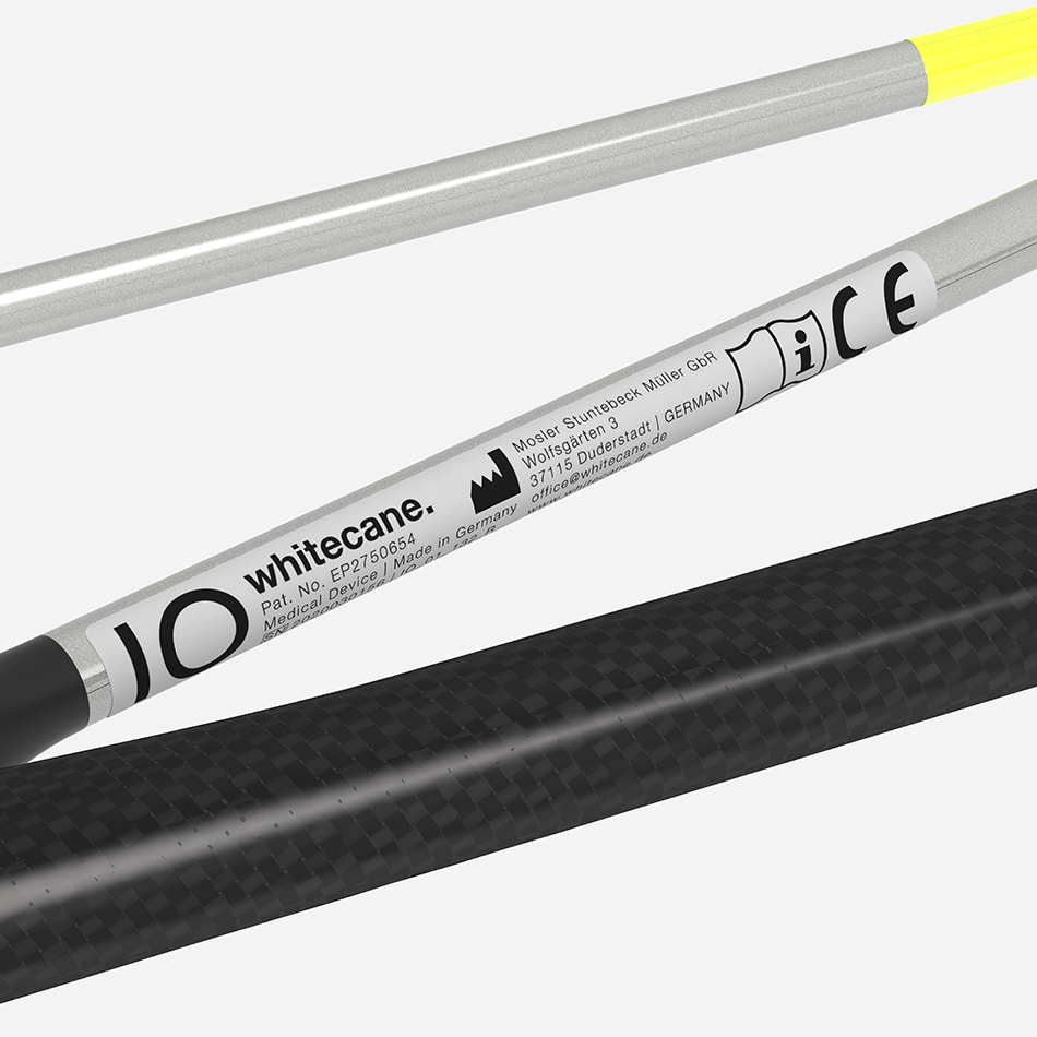 The White Cane IO in detail with the product identification information.